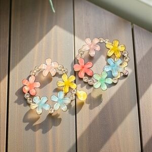 Pink/Blue Pastel & Gold Earrings